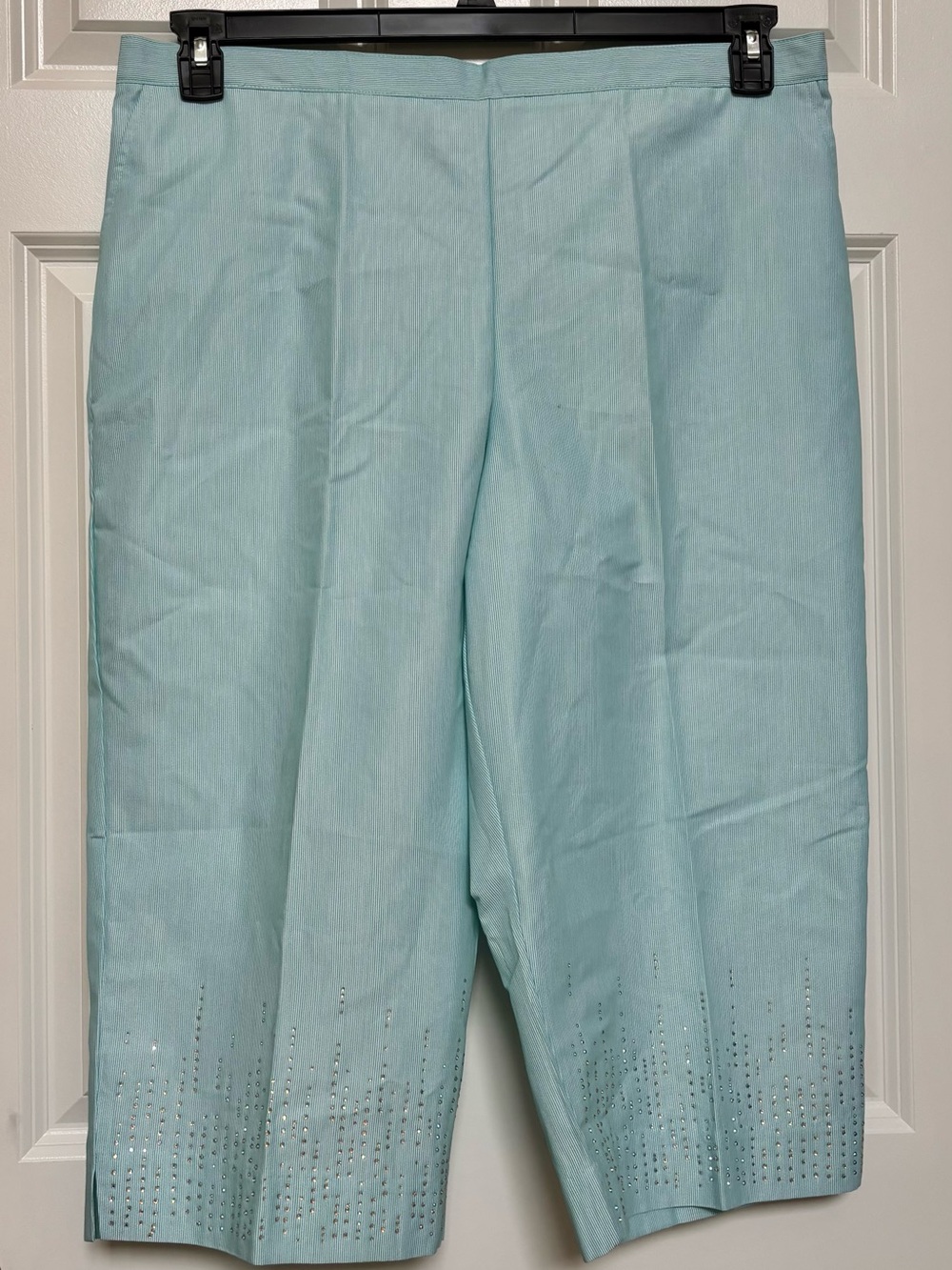 Alfred Dunner Light Blue Embellished Bermuda Shorts